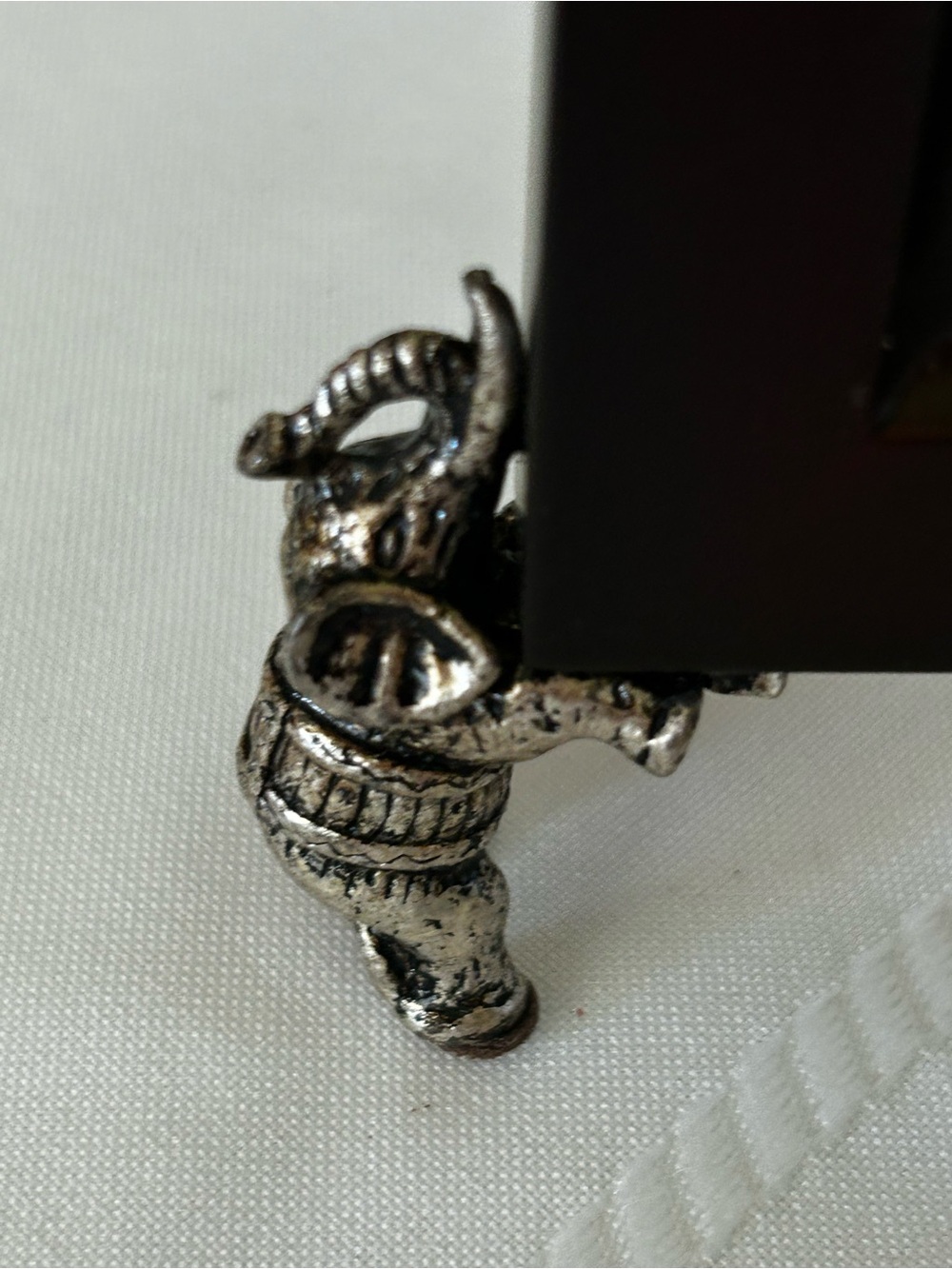 Vintage The Bombay Company Picture Frame Brown Silver-Tone Elephants Boho-Chic - Picture 2 of 7
